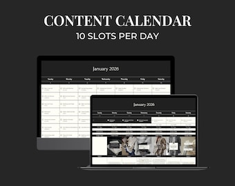 Social Media Content Calendar Google Sheets Template, Content Planner for Social Media Managers & Virtual Assistants, Digital Marketing FC01