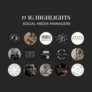 Instagram Highlight Covers for Canva, IG Highlight Covers for Social Media Managers & Virtual Assistants, Digital Marketing Templates FC01