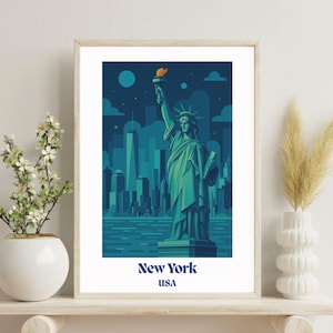 Statue of Liberty Poster: New York City Travel Print