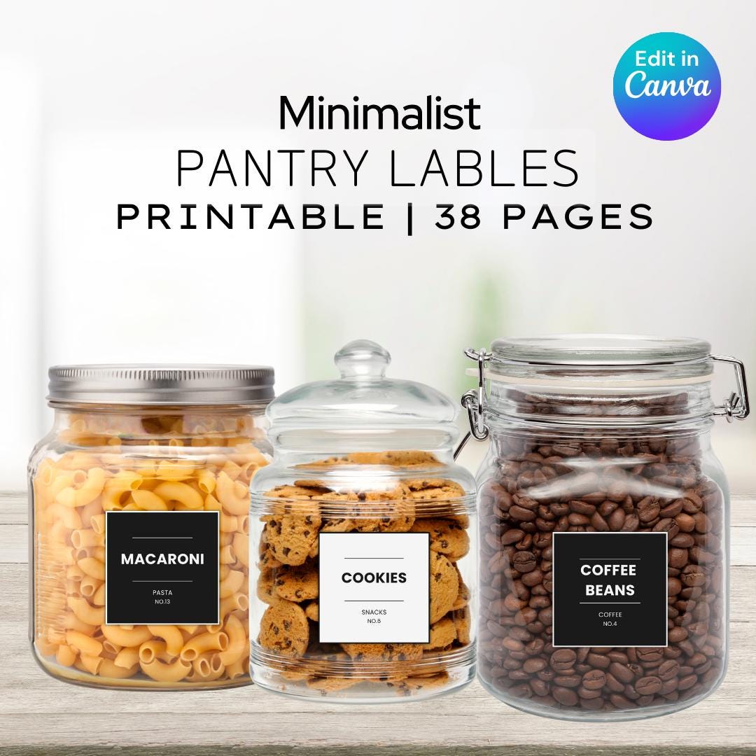 Kitchen Labels Labels for Pantry Printable Kitchen Labels Pantry ...