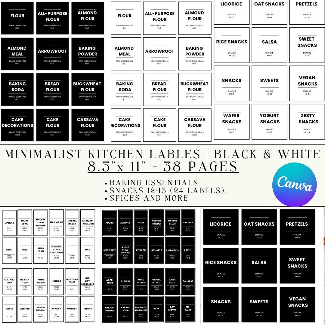 Kitchen Pantry Labels Customizable Organization Labels Pantry Storage ...