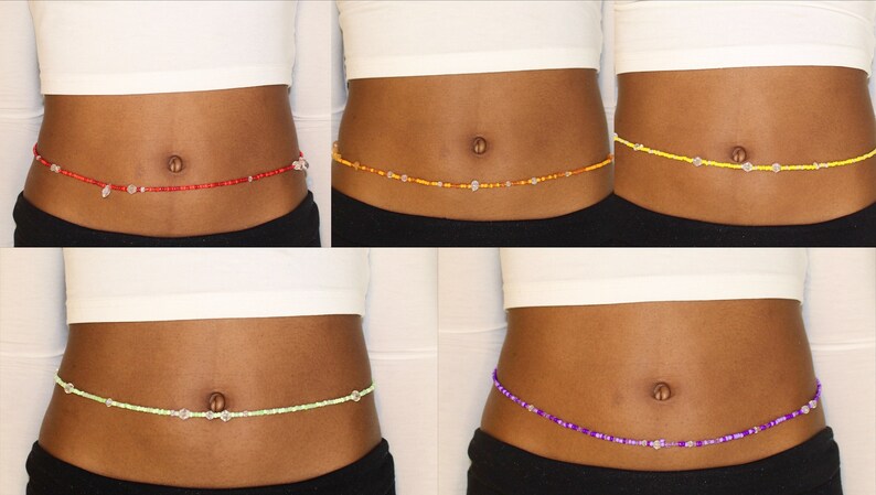 Colorful CLASP CLOSURE Waist Beads, Stomach Beads, Waist Beads for