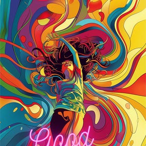 Good Vibes Girl Phone Case - 70s Inspired Whimsical Cover for iPhone & Samsung