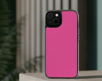Solid Color Phone Case Hot Pink - Minimalist Stylish Elegant Sleek iPhone Simple Samsung Cover Gift For Her