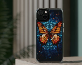Cute Phone Case Stained Glass Butterfly -  Beautiful Colorful Style iPhone 14 13 12 11 Pro Max Samsung S22 Cover  Art Lover Gift