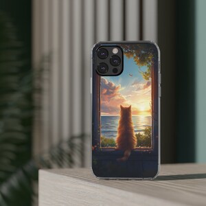 Masterpiece Cat & Ocean Phone Case - Colorful Animation Style for iPhone Samsung
