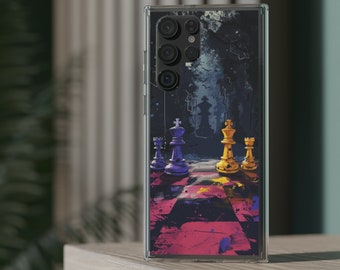 Cool Phone Case Chess Match Art - Abstract Painting iPhone 14 Pro Max Cover Dark Forrest Samsung  S22 Art Vivid Artistic Chess Lover Gift
