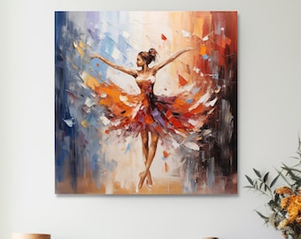 Abstract Ballerina Canvas Print, Palette Knife Art