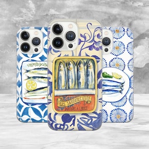 Coque pour iPhone 16 Pro, 15, 14, 13, 12, Pixel 9 Pro, 8, 7A, 6A, Samsung Galaxy S24Ultra, S24fe, S22, A55, A35, fruits de mer