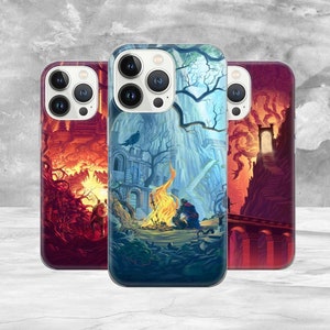 Étui pour téléphone Souls Sword Cover pour iPhone 16 Pro, 14, 13, 12, 11, Google Pixel 9 Pro 8, 7A, 6A, Samsung Galaxy S24Ultra, S24fe, S22, A55, A35