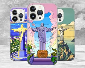 Coque Jésus le Rédempteur Christianisme Cover pour iPhone 15Pro, 14, 13, 12, 11, Pixel 8, 7A, 6A, Samsung Galaxy S24Ultra, S23fe, S22, A54, A34