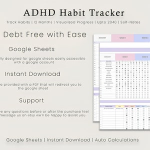 Habit Tracker Spreadsheet Template for Google Sheets, 2024 Habit ...