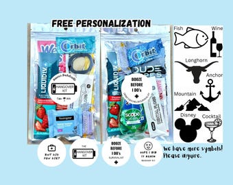 Custom Sticker Hangover Kit, Recovery, Festival, Disney, Party Favor, Bachelorette Trip, Bridal Shower, Survival, Birthday, Wedding, Travel