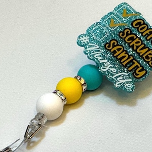 Niedliche Nursing Badge Reel Perlen Badgereel für Krankenschwestern Badge Reel Geschenk für Krankenschwester austauschbare Badgereels für Krankenschwester Beruf