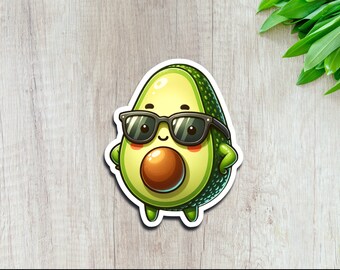 Cute Sticker for Water Bottle Sticker for Notebook Fun Sticker for Car Fun Gift for Birthday Avocado Sticker