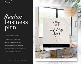 Realtor Business Plan Template, Business Plan For Realtor, Editable Canva Business Plan, Real Estate Marketing, INSTANT DOWNLOAD- MCHM11