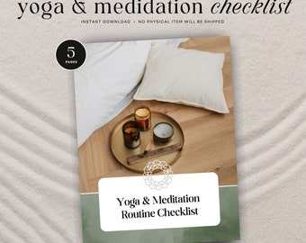 Mindfulness Toolkit, Yoga and Meditation Checklist Printable, Self-Care Tracker Guide, Mindfulness Affirmations, INSTANT DOWNLOAD - MCYG19