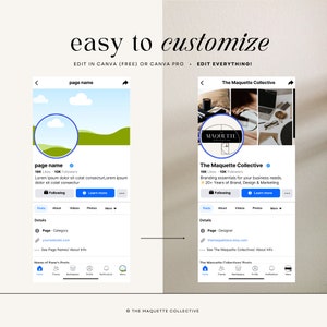 May include: A screenshot of a social media page for The Maquette Collective, a branding company. The page has 16K likes and 10K followers. The page description reads "Branding essentials for your business needs. 20+ Years of Brand, Design & Marketing."