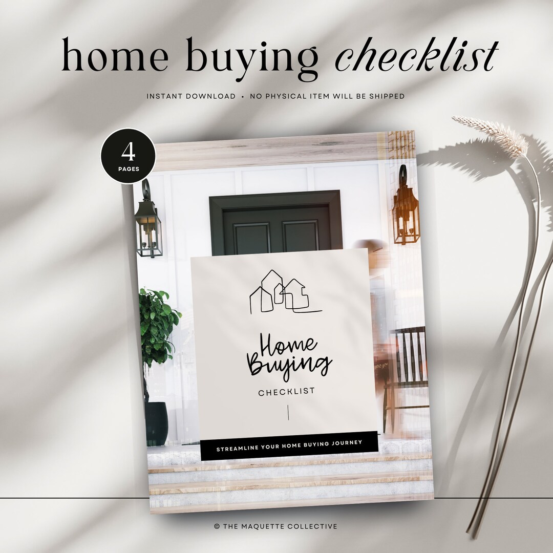 Home Buying Checklist, Buy a Home Checklist Printable, First Time Home ...