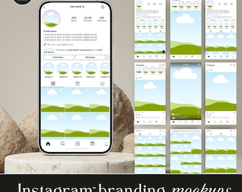 Szablon kanału Instagram Canva, Mockup Instagram™, Edytowalny pakiet marki Instagram, Projekt makiety mediów społecznościowych, NATYCHMIASTOWE POBIERANIE - MCEN64