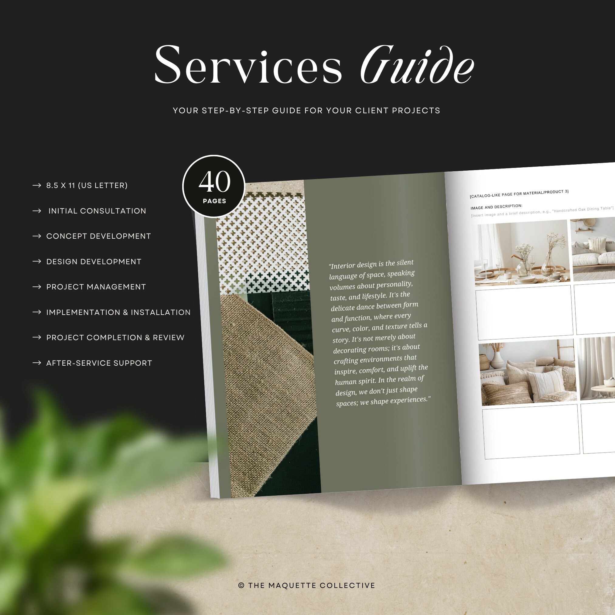 Interior Designer Services Guide, Interior Design Client Editable Canva ...