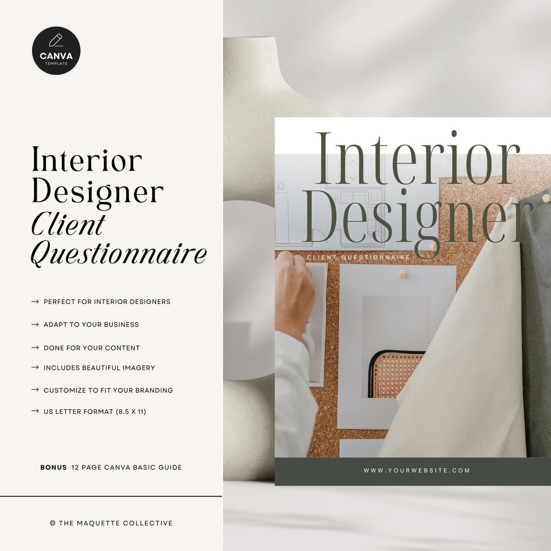 Interior Design Client Questionnaire. Interior Design Client Editable ...