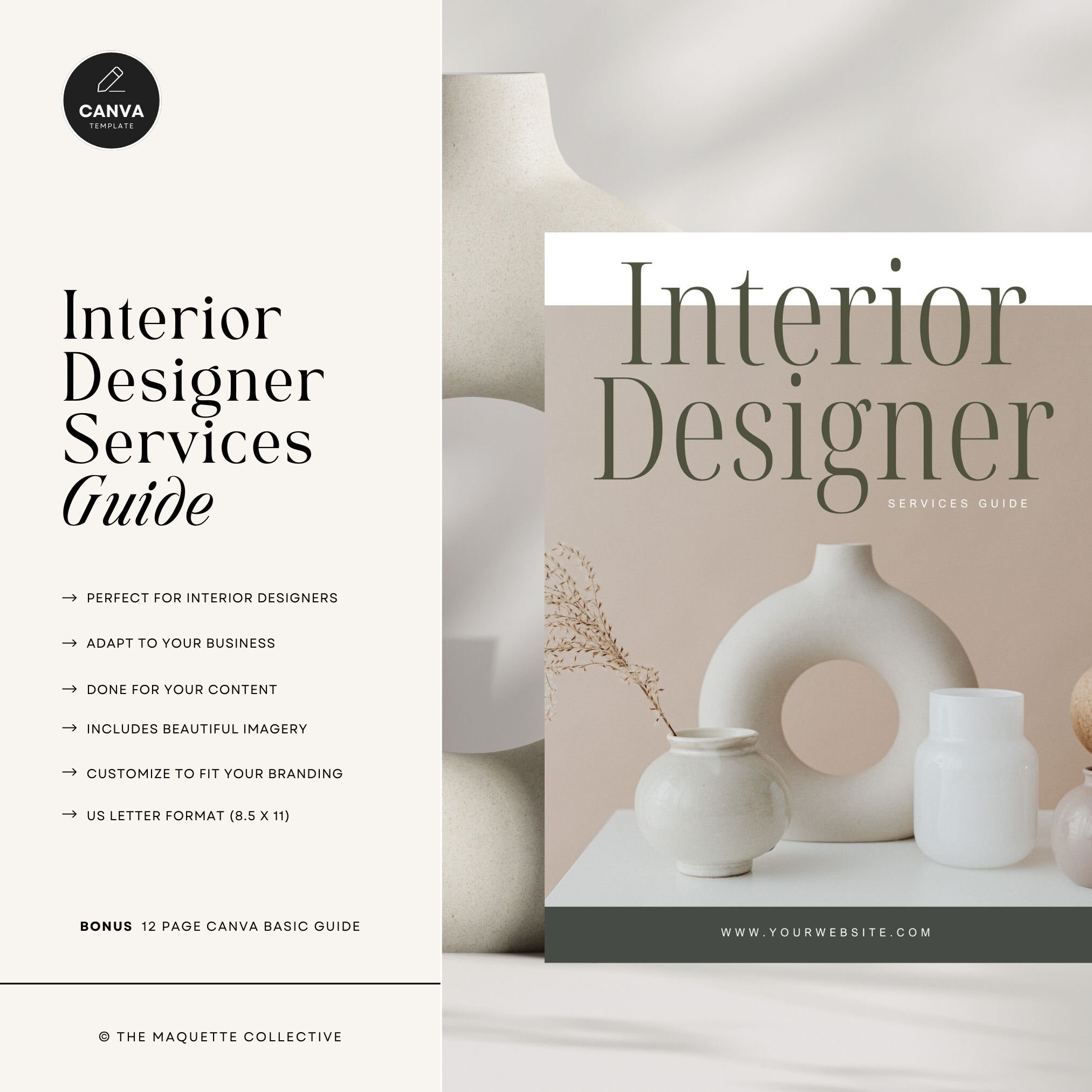 Interior Designer Services Guide, Interior Design Client Editable Canva ...