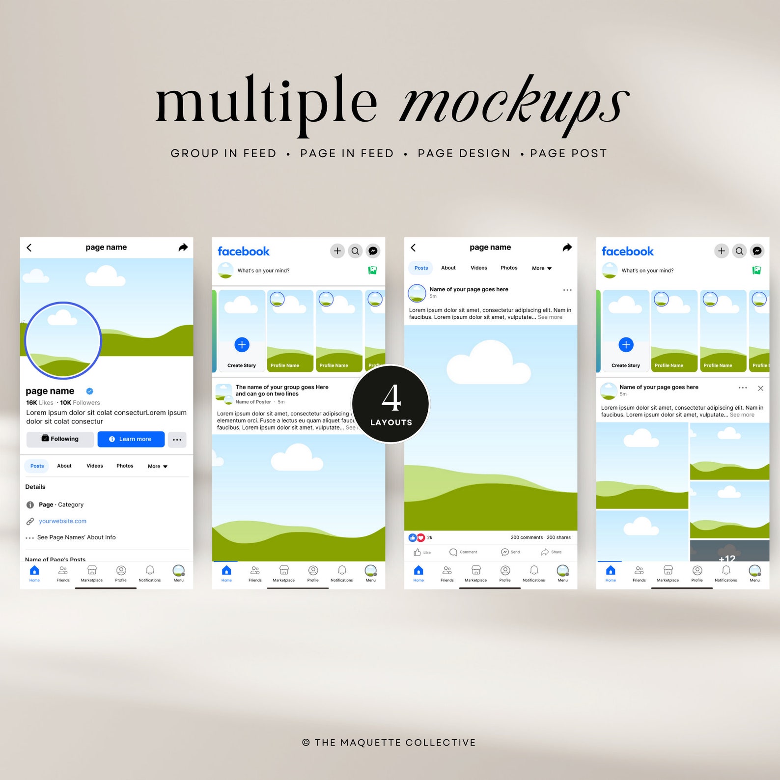 Sample Facebook Layout Facebook Page Canva Template, Facebook™ Page Mockup, Editable FB Canva ...