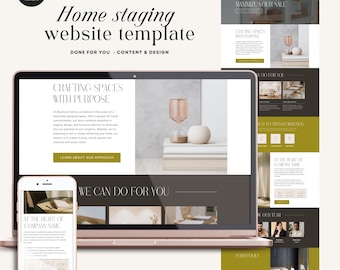 Home Staging Canva Website, Modern Canva Landing Page Template, Interior Design Website, Aesthetic Sales Page, INSTANT DOWNLOAD, MCHS14