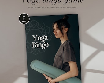 Yoga Bingo, Yoga Bingo Printable, Mindfulness Bingo Game, Self-Care Workout, Exercise Cards for a Yoga Challenge, INSTANT DOWNLOAD- MCYG24