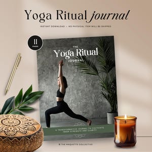 Yoga Journal Template, Wellness Daily Reflection, Guided Yoga Practice & Tracker Printable, Self-Care Mindfulness Gratitude Planner - MCYG84