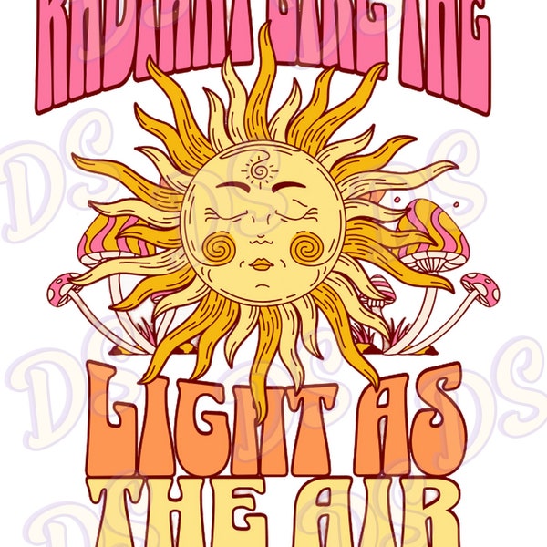 PNG sublimation design download, motivational quotes png, PNG Image to Promote Self-Love. Retro letters.Positive Energy Art. Sun download.