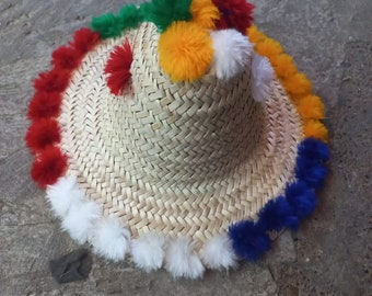 Chapeaux de paille marocains faits à la main , chapeau de plage, chapeau de soleil, chapeau rond, chapeau d'été, jardin.