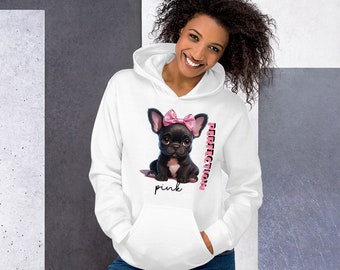 Coquette Pink Perfection Puppy Hoodie Trendy Aesthetic Hoodie Gift For Her Comfort Colors Hoodie