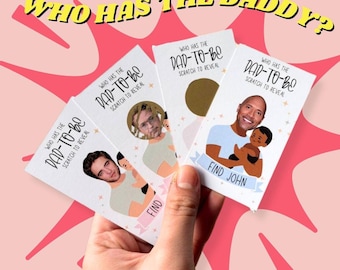 Baby Shower Party Rubbelkartenspiel: Wer hat das Baby Daddy, Gender Reveal
