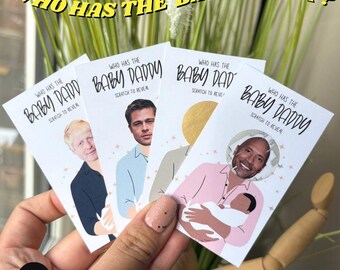 Baby Shower Party Rubbelkartenspiel: Wer hat das Baby Daddy, Gender Reveal