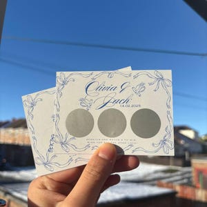Carte à gratter personnalisée pour mariage, Jeu de table pour mariage, Cartes de cadeaux de mariage, Cadeau de papeterie de mariage, Jeton pour boissons, Jeu amusant pour le mariage, Bleu
