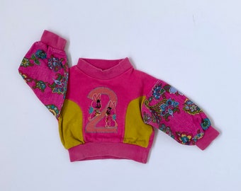 80s kids vintage sweatshirt with bunny motif, size 12m