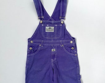 90s kids vintage short overalls in purple, size 4-5Y