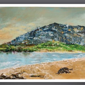 Stampa A4 del paesaggio della baia di Tullagh / Dipinto acrilico sulla costa del Donegal / Paesaggio marino irlandese / Wild Atlantic Way / Regalo dall'Irlanda