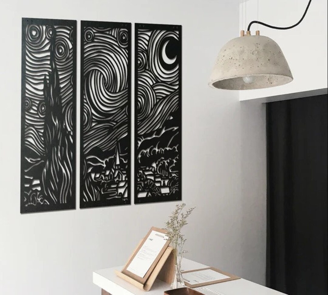 Starry Night Metal Wall Art Decor Wall Decoration, Metal Decoration