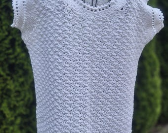 Gehäkeltes Baumwolltop | Gehäkeltes Damentop | Gehäkeltes weißes Top