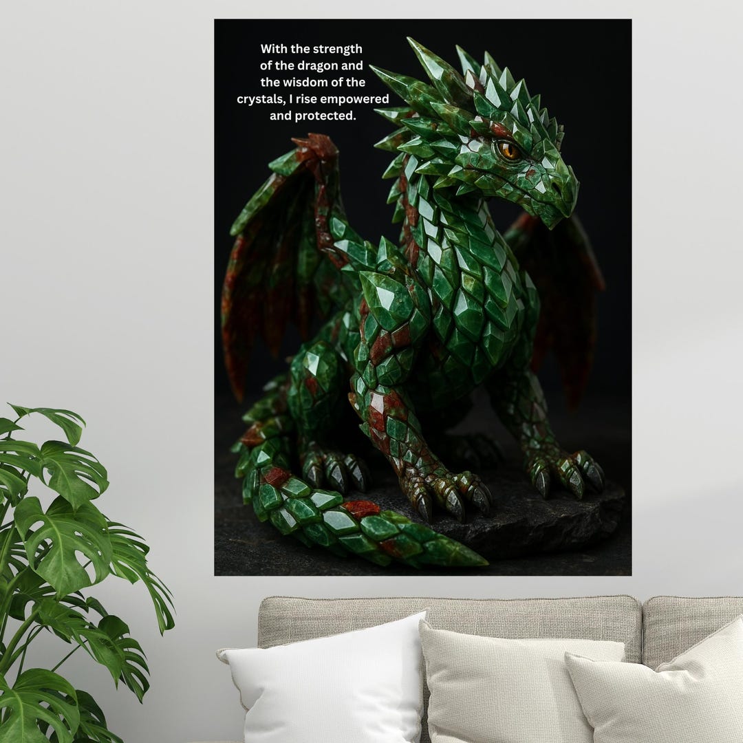 Crystal Dragon Art Print, Mystical Home Decor (digital Download ...
