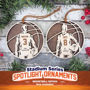 Basketball Player Christmas Ornament Personalized with Name and Number