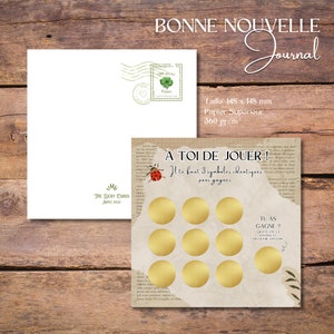 Cartes - Bonne Nouvelle - Carte à gratter - Baby Shower - Gender Reveal - Naissance - Grossesse - Cadeaux - Gift - Annonces -