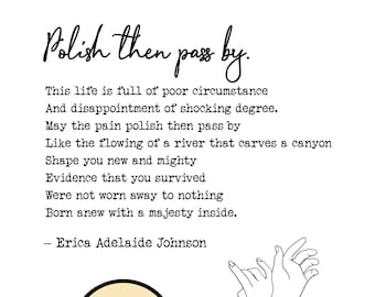 Polish then pass by printable poetry wall art, digital download home decor, poem prints