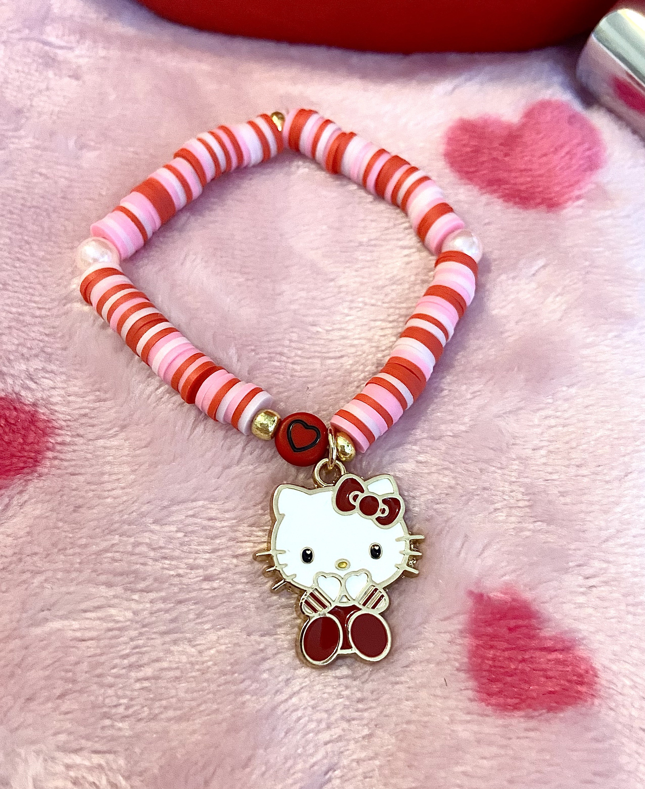 Hello Kitty Clay Beaded Bracelet Etsy