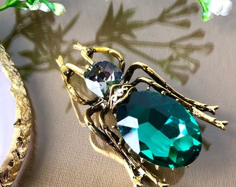 Kever broche, insecten sieraden, groene kever broche pin, kever insecten sieraden, insecten cadeau, Sparkly Bug broche