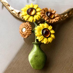Sunflowers Brooch Pin, Flower Pin, Brooch, Wedding Pin, Summer Brooch, Gift For Her