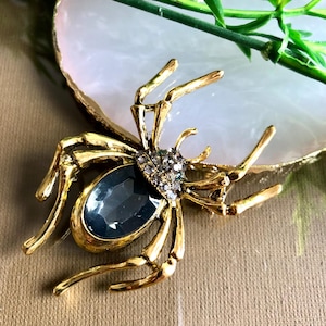 Crystal Spider Brooch, Spider Brooch Pin, Rhinestone Spider Jewellery Brooch, Spider Insect Brooch, Vintage Style Gift
